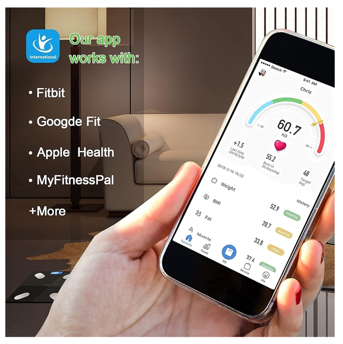 Miniatura 3 de Bascula Pesa Persona Con Bluetooth